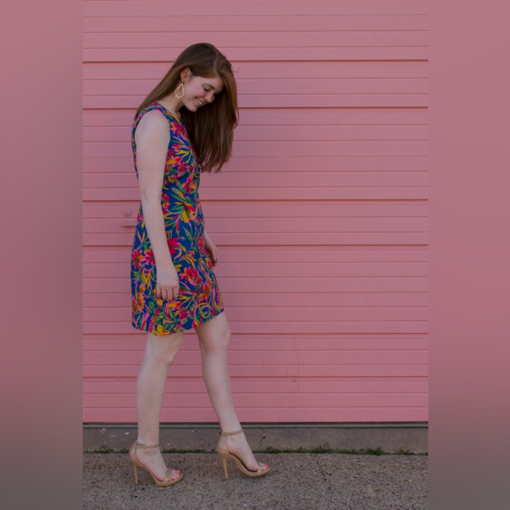 J. Crew Vibrant Floral Shift Dress | size 8